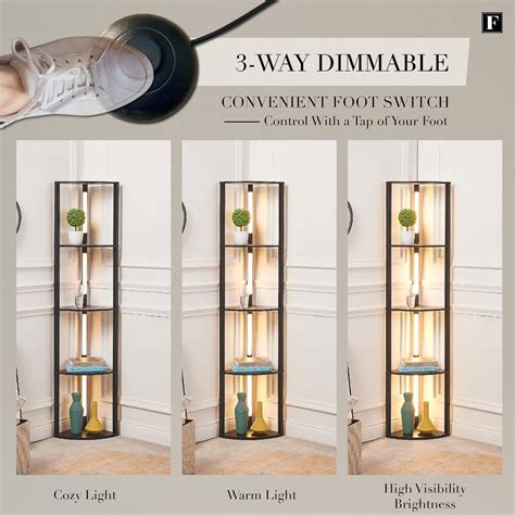 Buy Fenlo 64 Corner Shelf Floor Lamps For Living Rooms Dimmable Led