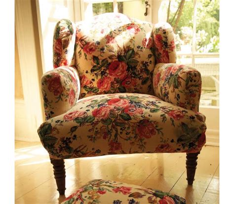 Fabric living room chairs : Floral velvet armchair cream | Armchair, Furniture, Print ...