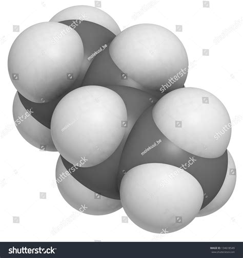 Butane Molecular Model Atoms Represented Spheres Stock Illustration