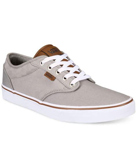 Vans Mens Atwood Check Canvas Sneakers In Gray For Men Lyst