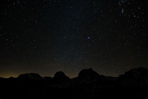 Starry Sky Star Mountains Star Mountains Long Exposure Evening