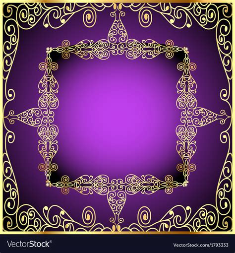 Purple Background With Gold Ornament Royalty Free Vector