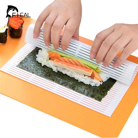 Fheal Sushi Roll Mat Roller Plastic Cake Roll Mold Seaweed Nori For Diy