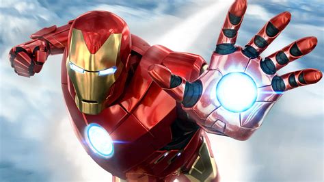 Download Iron Man Flying In Sky With Glowing Hand Picture