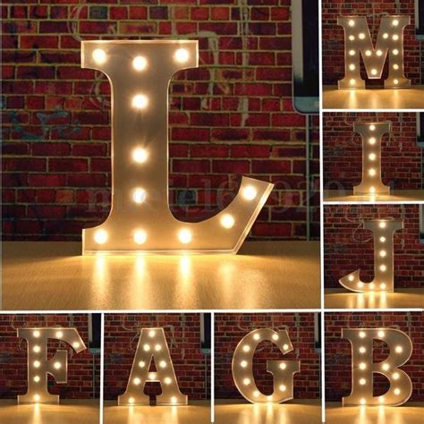 Wooden Led Lights Alphabet Marquee Signs Vintage Circus Home Outdoor