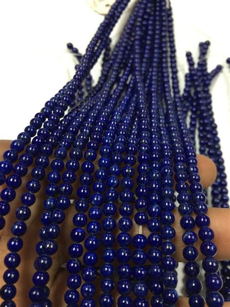 Lapis Lazuli Round Beads Mm Inch Strand Aaa Quality Etsy In