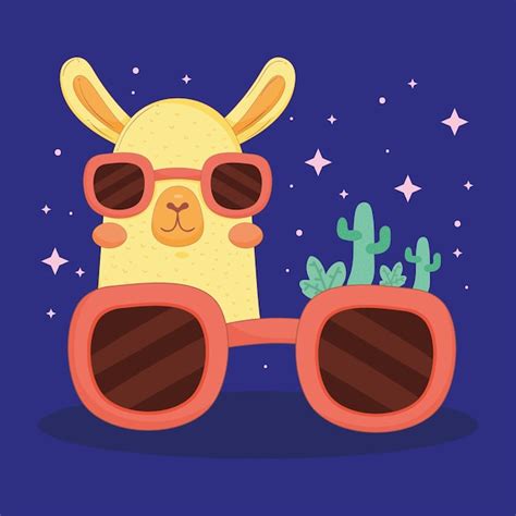 Premium Vector Llama With Summer Sunglasses
