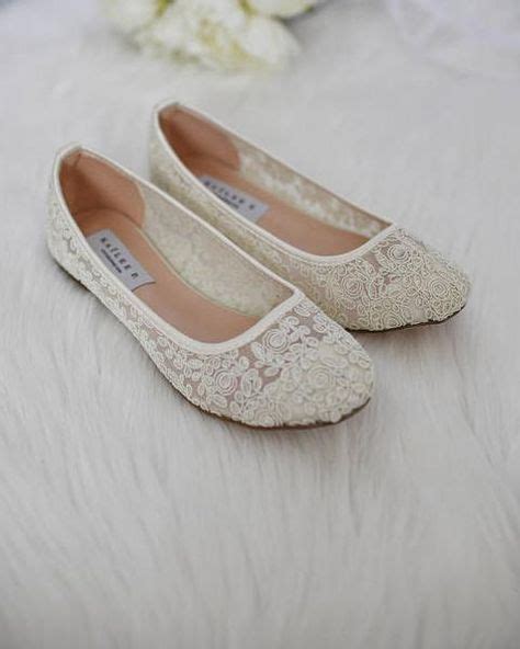 Ivory Crochet Lace Ballet Flats Wedding Shoes Bridesmaid Shoes Flat
