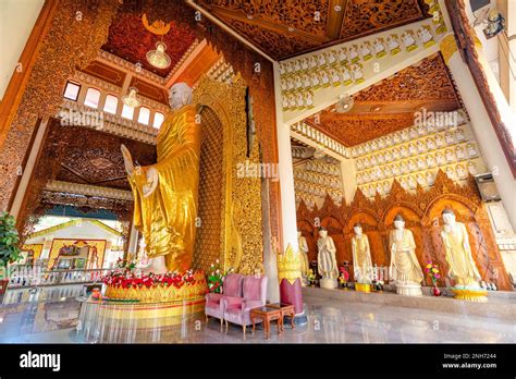 george town penang malaysia jan 2023 buddha statues in penang burmese buddhist temple or
