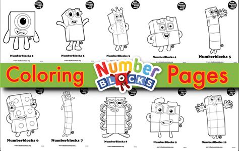 Numberblocks 10 Coloring Pages
