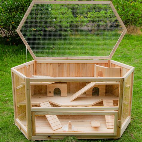 ALEKO Deluxe Fir Wood Tier Hamster Large Home Cage Rot Resistant Construction EBay