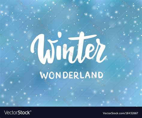Winter Wonderland Text Hand Drawn Brush Lettering Vector Image