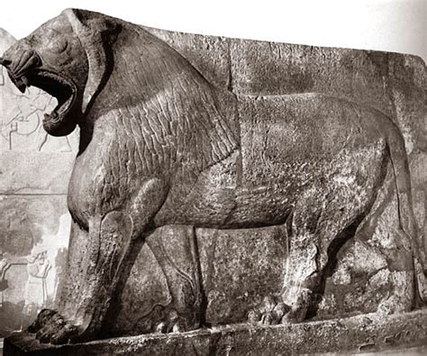 Ancient Replicas Sculpture Of Lion Of Assyria