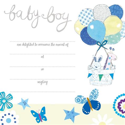 Image Result For Blank Birth Announcement Template Boy Birth