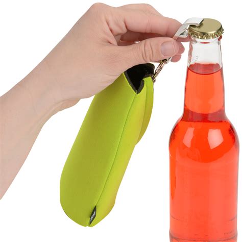 Zip Up Bottle Koozie Kooler With Opener 141580