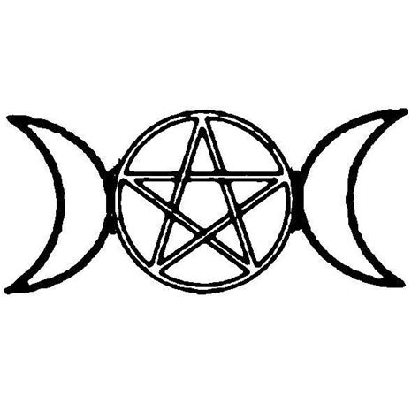 Classic Triple Goddess With Pentagram Pentacle Tattoo Moon Pentacle