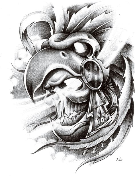Aztec Skull Tattoo Drawings Scribb Love Tattoo Design