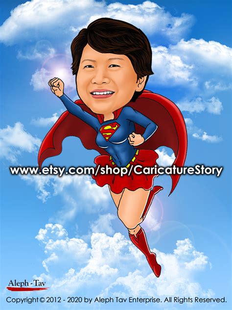 Custom Super Woman Caricature Portrait — Caricature Story Custom
