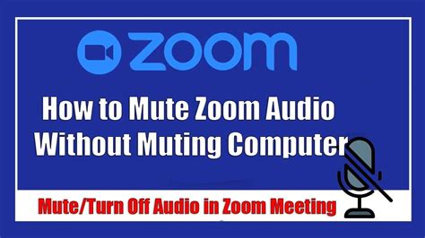 How To Mute Zoom Audio Without Muting Computer Youtube
