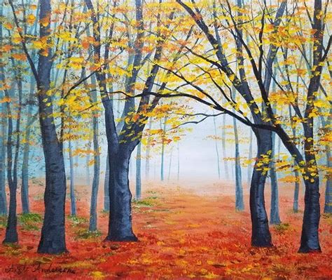 Autumn Forest Acrylic Painting Tutorial By Angela Anderson On Youtube