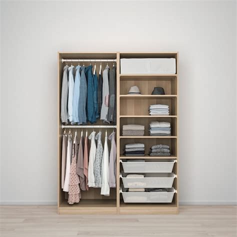 236 cm and 201 cm. PAX Wardrobe - Hasvik, white stained oak effect - IKEA