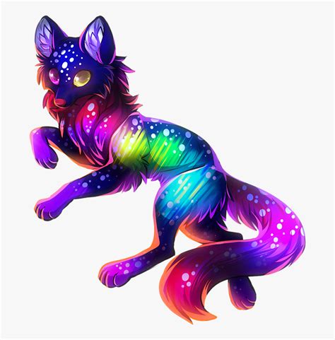 Transparent Baby Wolf Png Rainbow Wolf Anime Free Transparent