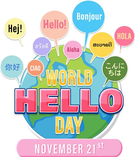 World Hello Day Poster Design 12744461 Vector Art At Vecteezy