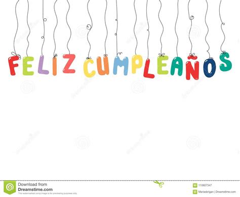 Cita Del Español Del Feliz Cumpleaños Ilustración Del Vector