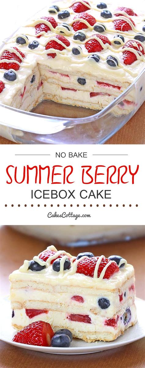 No Bake Summer Berry Icebox Cake Cakescottage