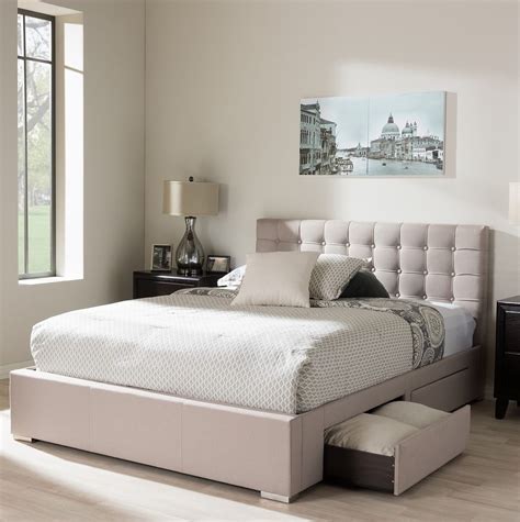 Furniture Rene 4 Drawer Queen Storage Platform Bed Best Space Saving