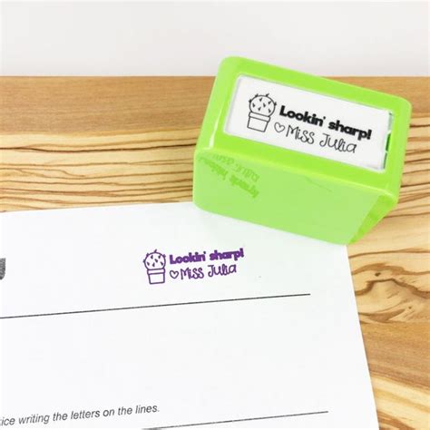 Personalized Self Inking Teacher Stamp Lookin Sharp Etsy
