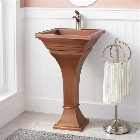 (0) 0.0 out of 5 stars. Square Smooth Copper Pedestal Sink - Bathroom