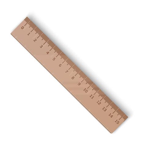 Premium Vector Realistic School Wooden Measuring Ruler 15 Centimeters