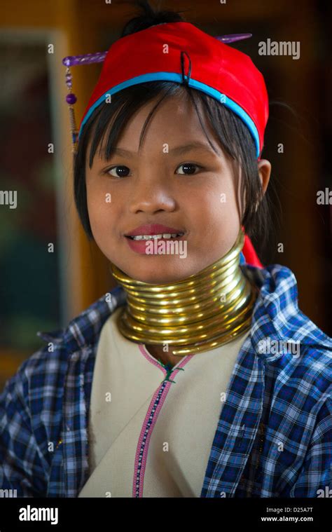 Padaung Shan Kayan Lahwi Tribal Girls Inle Myanmar Burma Stock