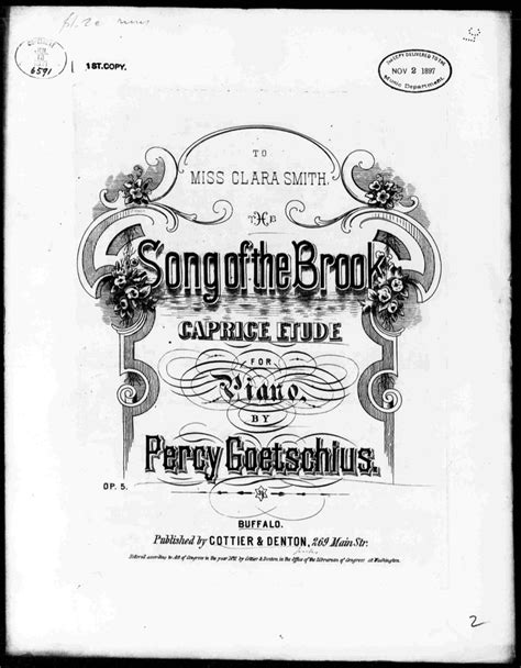 Page 1 Of 5 The Song Of The Brook Sheet Music Vintage Music Songs
