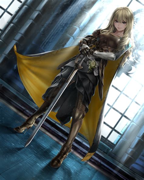Wallpaper Long Hair Anime Girls Armor Sword Original Characters Heels Costume Wing
