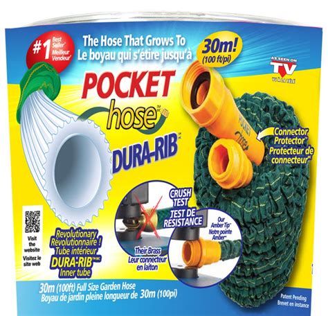 Pocket Hose Dura Rib 100 Ft Expanding Garden Hose The Home Depot Canada