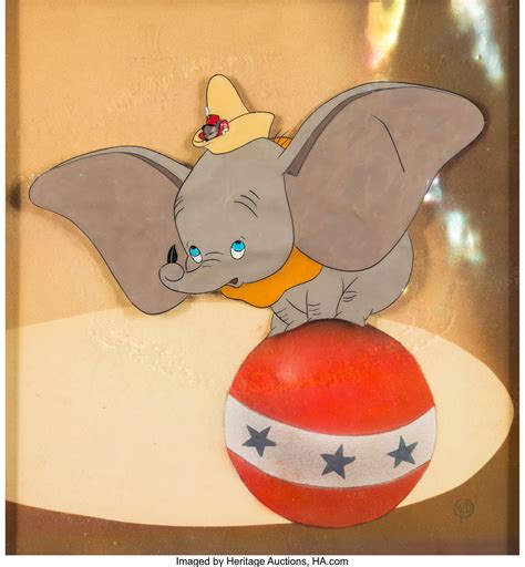 Dumbo Production Cel Courvoisier Setup Walt Disney 1941 Lot
