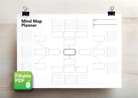 Printable Mind Map Planner Visual Planner Mind Map Template Etsy Map