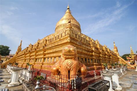 Shwezigon Pagoda Bagan Myanmar Beautiful Temple Stock Image Image