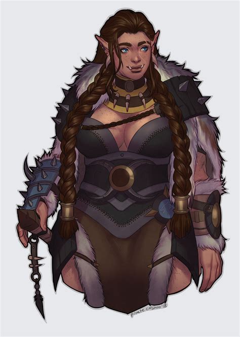 Pin By Gaoth Aneas On Orc Female Fighter Female Orc Character Design