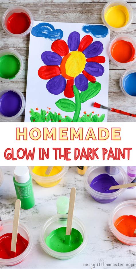 Homemade Glow In The Dark Paint Recipe Messy Little Monster