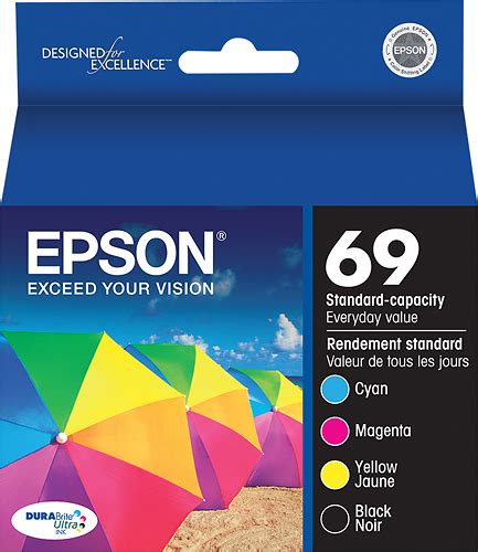 Best Buy Epson 69 Combo Pack Standard Capacity Ink Cartridge Blackyellowmagentacyan T069120 Bcs