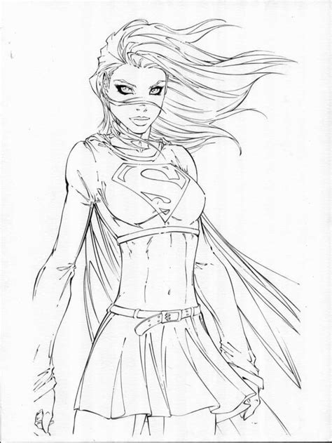 Michael Turner Sketch Of Supergirl Comic Artist Comic Book Art