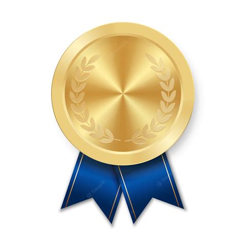 Medalla Deportiva De Premio Dorado Para Ganadores Con Cinta Azul Trofeo