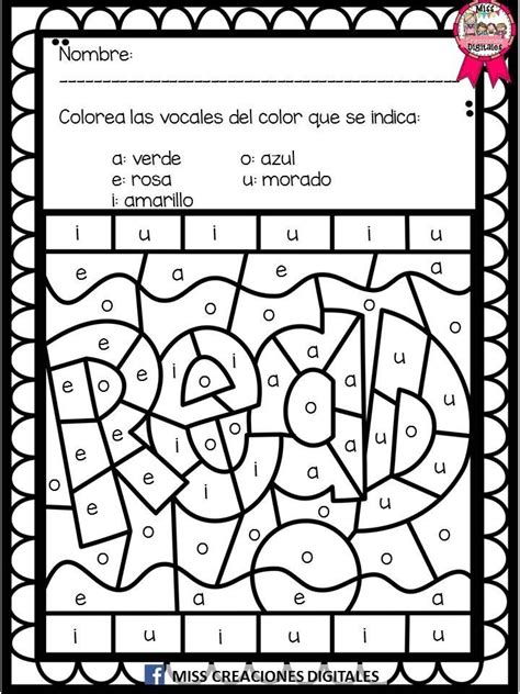 Colorea Y Descubre El Dibujo Con Sílabas Letras Y Números Para