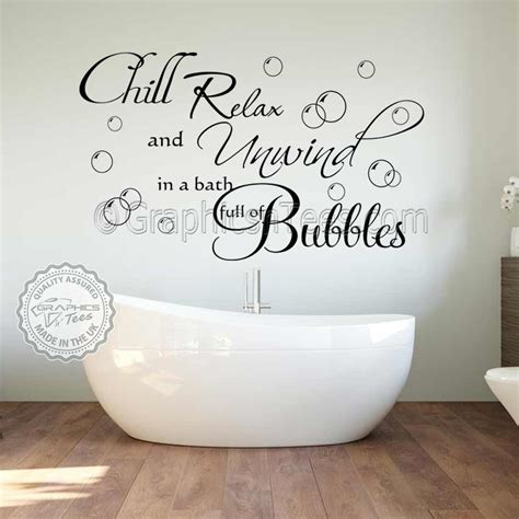 Chill Relax Unwind Bath Full Of Bubbles Bathroom Wall Sticker Quote