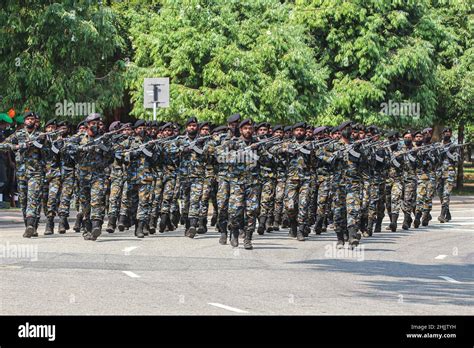 Sri Lankan Military Personnel Wearing Protective Face Masks In