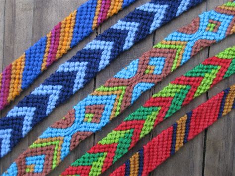 Good color combinations for bracelets. A colorful collection of hand-made friendship bracelets ...