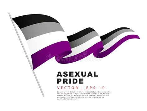 La Bandera Del Orgullo Asexual Cuelga En Un Asta Y Flauta En El Viento Un Colorido Logo De Una